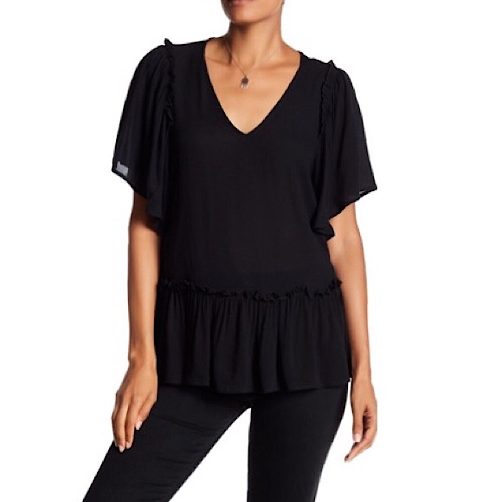 Ro & De Flutter Sleeve Blouse